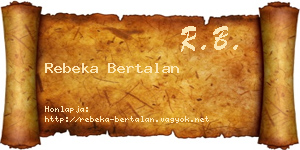 Rebeka Bertalan névjegykártya